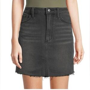 Joe’s Jeans Raw Hem High Rise Black Denim Skirt, Size L